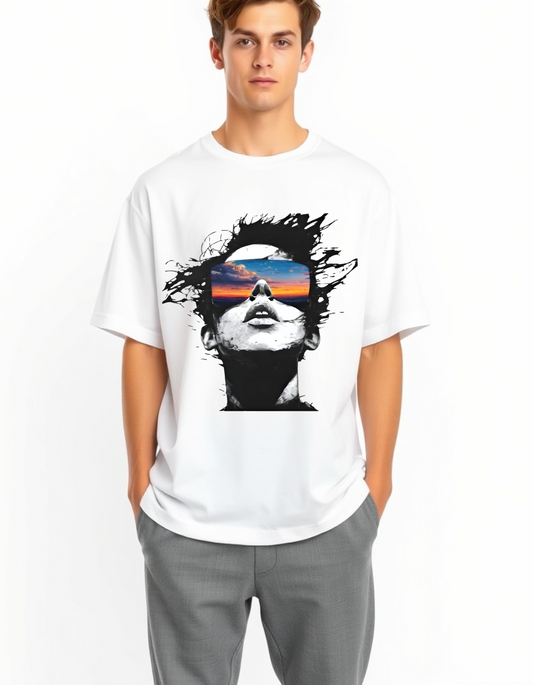 Oversized Tee - Sunset Face