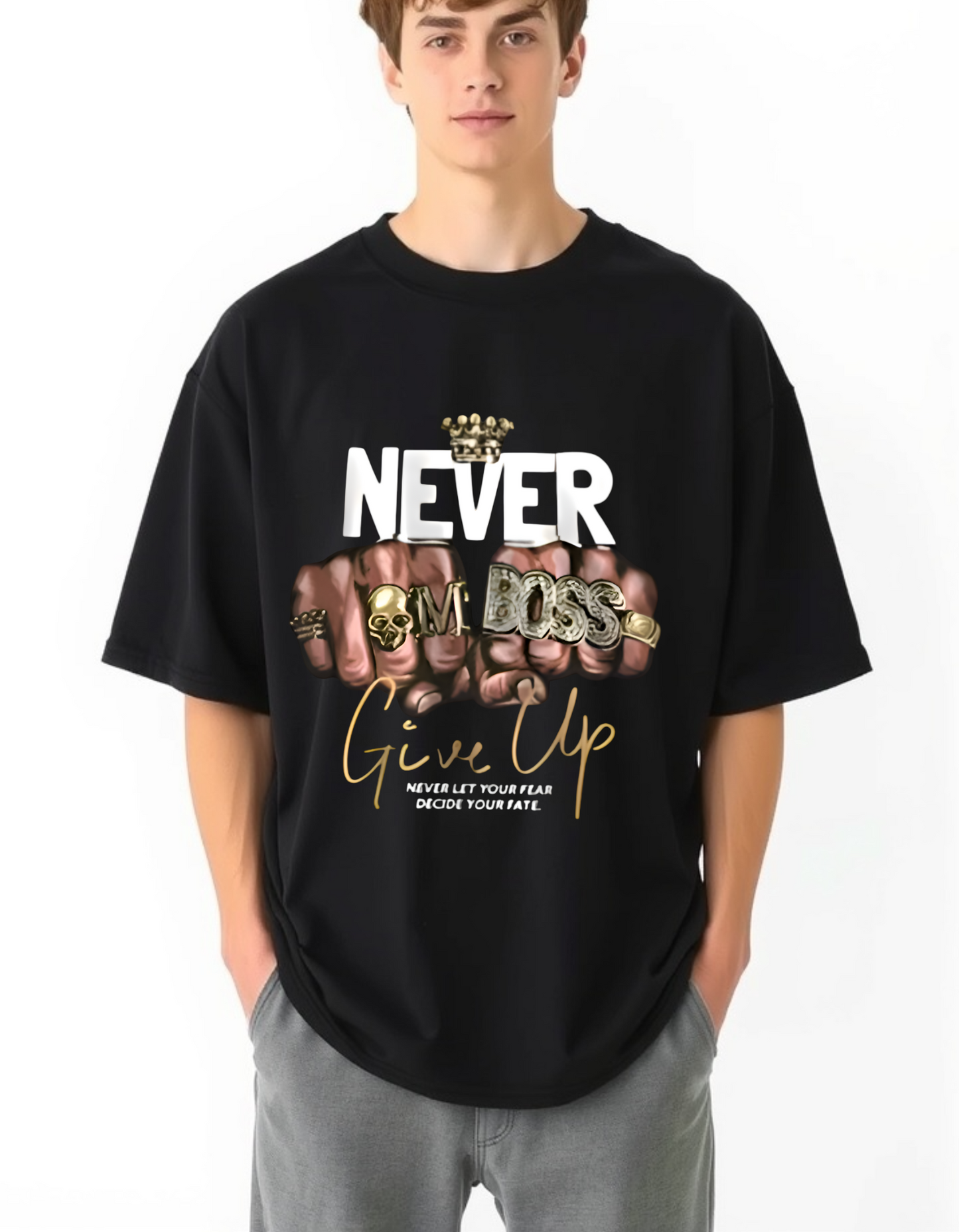 Oversized Tee - Never Give Up