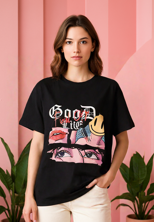 oversized Tee - Tipsy Smirk